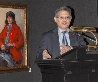 Thomas Valenti, President of Allied Artists of America, at the 2012 awards ceremony at the National Arts Club, NYC
