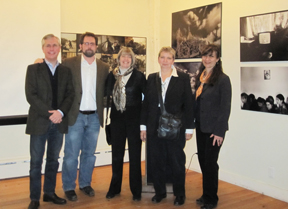 (L to R) Members of the Hudson Valley Visual Art Collections Consortium: Matthew Leaycraft of the Woodstock Byrdcliffe Guild, Ariel Sanberg, Executive Director of the Center for Photography at Woodstock, Sara Pasti, Director of the Samuel Dorsky Museum of Art at SUNY New Paltz, Ann Kalmbach, Director of Women's Studio Workshop, Josephine Bloodgood, Executive Director of WAAM