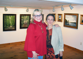 Pattie Eakins and Marlene Wiedenbaum at the Bruynswick Gallery, Gardiner NY for Marlene's exhibit