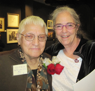Honored member Gloria Spevacek and Cornelia Seckel at the Catharine Lorillard Wolfe Art Club 116th Annual Open Exhibit