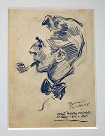 Norman Rockwell sketch by Everett Raymond Kinstler on view at the Norman Rockwell Museum, Stockbridge, MA.