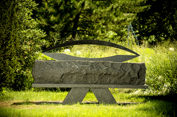 Elyn Zimmerman,XX, 1996, granite, 56.5 x 94.5 x 30 inches, On loan from the Telfair Museum of Art, Savannah, GA, Gift of the Artist, photo: Ken Ek