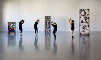 Sharon Lockhart, production still from Five Dances and  Nine Wall Carpets by Noa Eshkol