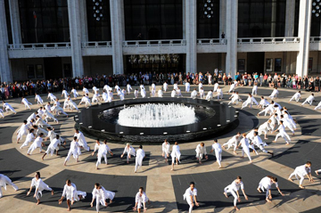 "The Table of Silence Project," performed 108 dancers, at Lincoln Center Plaza on 9/11 photo by TT Gold.
