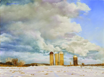 Amenia silos in Winter by Marlene Wiedenbaum
