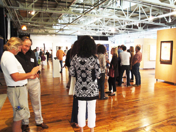 The Saugerties Performing Arts Factory (SPAF) Gallery Opening Gala. Alex Kveton (artist) 2nd from left.