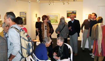 The opening reception at Upstream Gallery, Dobbs Ferry, NY of "Reunion". 