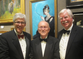 Robert Pillsbury, club president;  John Stobart, honoree; Tim Newton, Chairman