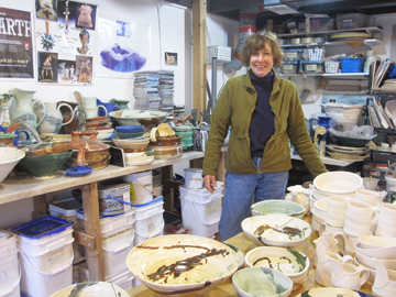 Marcia Polenberg in her studio