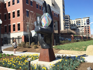 Ask the Fish 2.0 sculpture by Stephen Fairfield in Elmwood Park, Roanoke VA