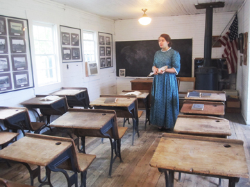 The Schoolmarm at the schoolhouse at Fiddler's Grove Historic site,  Lebanon, TN. 