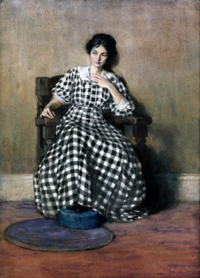 The Checkered Dress (Portrait of O'Keeffe) by Hilda Belcher