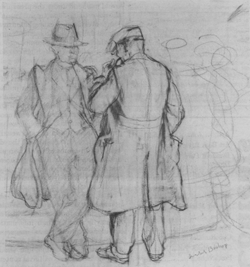 “Men Union Square” Isabel Bishop (c. 1928) Pencil