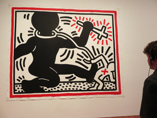 Apartheid 1984 acrylic on canvas by Keith Haring
