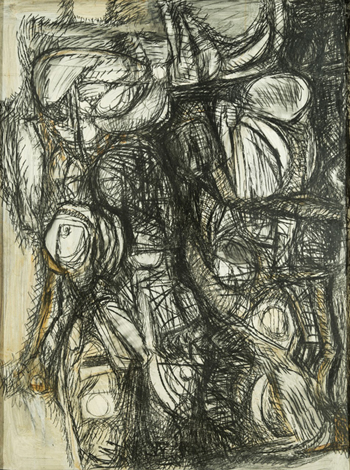 Totentanz ca. 1958-60 Graphite and Gouache on Panel 48 X 36 inches