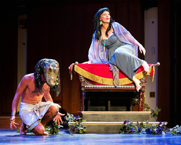 Bass François Lis and soprano Ingrid Perruche in rehearsal of Opera Lafayette's production of Rameau's Les Fêtes de l'Hymen et de l'Amour 