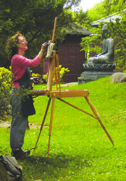 Marlene Wiedenbaum at the easel en plein air